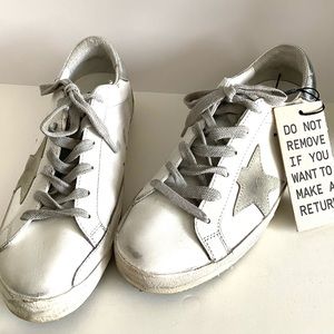 GOLDEN GOOSE SUPERSTAR WHITE ICE SILVER - WOMEN’S U.S. SIZE 8